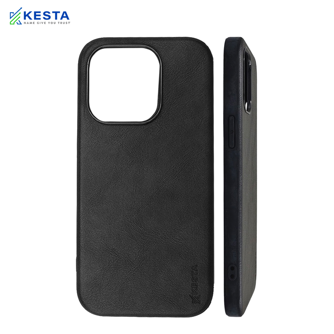 iPhone 14 Pro Max Cover - Brave Black Leather Case (Waterproof & Dustproof)
